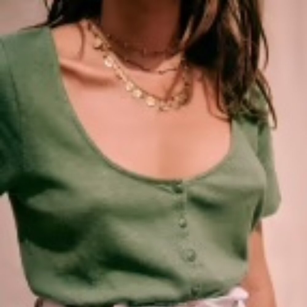 Sezane Milo T-shirt Vert Tilleul - Size M